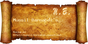 Mussil Barnabás névjegykártya